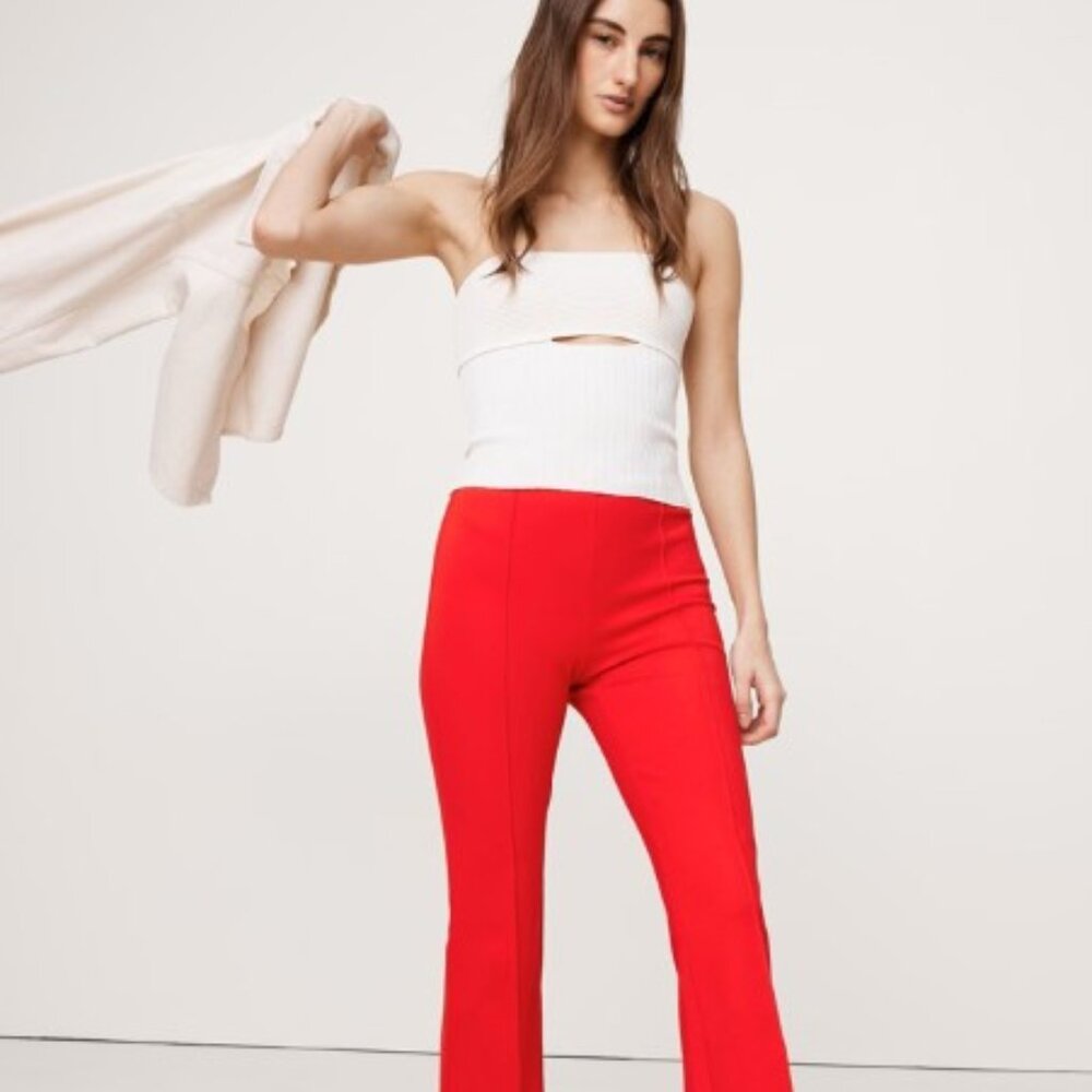 NWT Banana Republic Crop Flare Everywhere Ponte Pant - Red